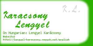 karacsony lengyel business card